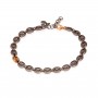 MANO J - BRACCIALE CON MAGLIE MARINE GRANDI IN TITANIO E ORO ROSSO 9KT, ANCORA IN TITANIO E DIAMANTE BLACK