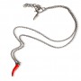 MANO J - COLLANA LINEA CHARMS CON CORNETTO ROSSO , 5 DIAMANTI BLACK E CATENA