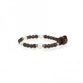 GERBA - COLLEZIONE WINTER BROWN - BRACCIALE IN ARGENTO 925 CON PIETRE DURE, CERAMICA, MURRINA E OSSO