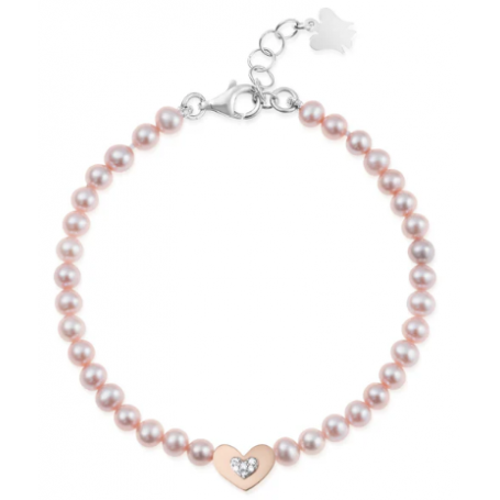 ROBERTO GIANNOTTI - BRACCIALE CON PERLE ROSA E CUORE