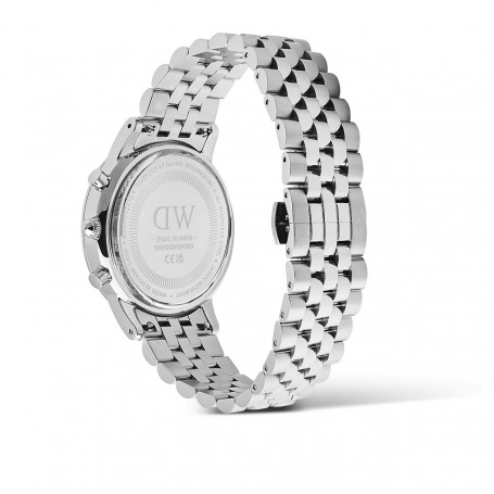 DANIEL WELLINGTON - OROLOGIO ICONIC CHRONOGRAPH ARCH 5-LINK ONYX PANDA SILVER - 42MM