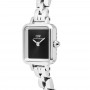 DANIEL WELLINGTON - OROLOGIO QUADRO MINI ARCH 3-LINK ONYX SUNRAY SILVER - 15.4X18.2MM