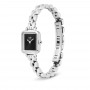 DANIEL WELLINGTON - OROLOGIO QUADRO MINI ARCH 3-LINK ONYX SUNRAY SILVER - 15.4X18.2MM