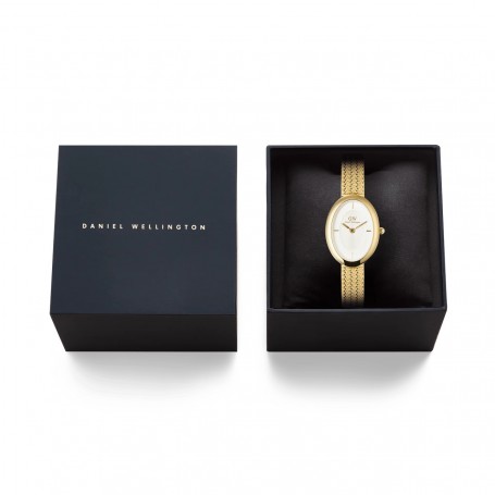 DANIEL WELLINGTON - OROLOGIO JULIETTE BRAIDED MESH WHITE SUNRAY GOLD - 20X26MM