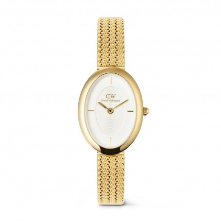 DANIEL WELLINGTON - OROLOGIO JULIETTE BRAIDED MESH WHITE SUNRAY GOLD - 20X26MM