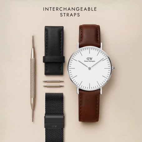 DANIEL WELLINGTON - OROLOGIO CLASSIC PIANO LINK SILVER UNITONE - 40MM