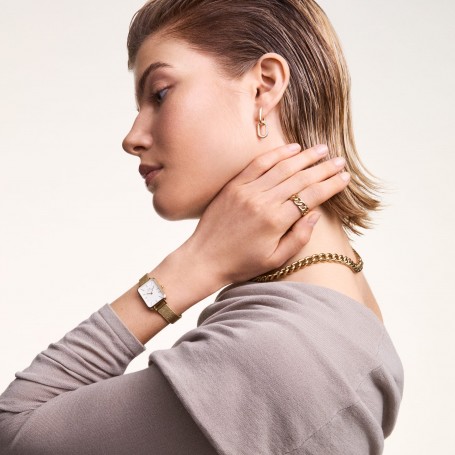 DANIEL WELLINGTON - OROLOGIO QUADRO PRESSED EVERGOLD - 20X26MM
