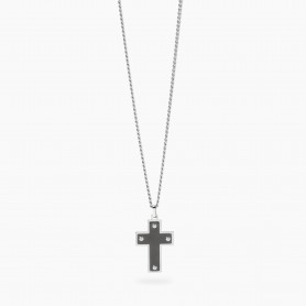 KIDULT - COLLEZIONE STYLE 01 - COLLANA DA UOMO CON CROCE NERA