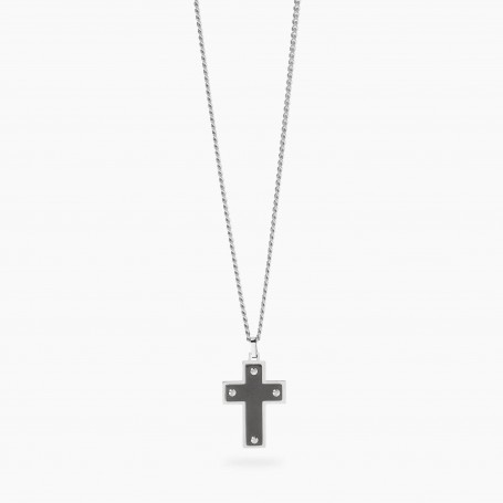 KIDULT - COLLEZIONE STYLE 01 - COLLANA DA UOMO CON CROCE NERA