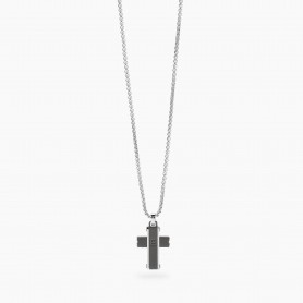 KIDULT - COLLEZIONE STYLE 01 - COLLANA DA UOMO CON CROCE NERA