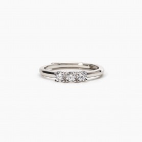 MABINA - COLLEZIONE 3-CHIC - ANELLO TRILOGY IN ARGENTO CON ZIRCONI