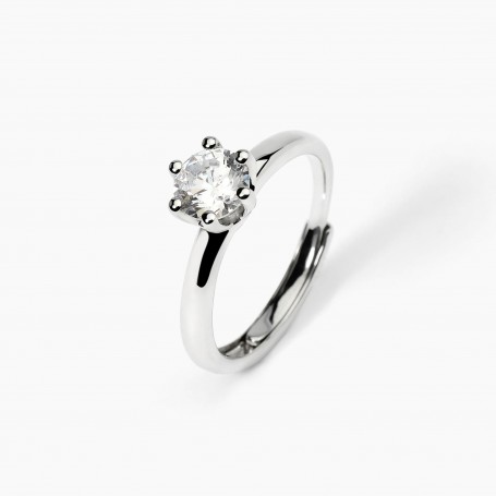 MABINA - COLLEZIONE SOLITAIRE - ANELLO IN ARGENTO CON ZIRCONE