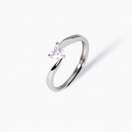 MABINA - COLLEZIONE BEATO TRA LE DONNE - ANELLO IN ARGENTO CON ZIRCONE CUORE
