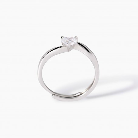 MABINA - COLLEZIONE BEATO TRA LE DONNE - ANELLO IN ARGENTO CON ZIRCONE CUORE
