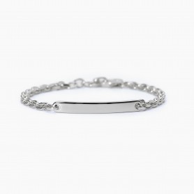 MABINA - COLLEZIONE FIRST - BRACCIALE CON CATENA ROLO' E PIASTRA