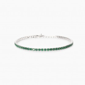 MABINA - COLLEZIONE MINI TENNIS - BRACCIALE TENNIS UOMO CON SMERALDI SINTETICI