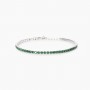 MABINA - COLLEZIONE MINI TENNIS - BRACCIALE TENNIS UOMO CON SMERALDI SINTETICI