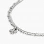 KIDULT - COLLEZIONE STYLE 38 - BRACCIALE CATENE E CIONDOLO QUADRIFOGLIO IN ACCIAIO ARGENTATO