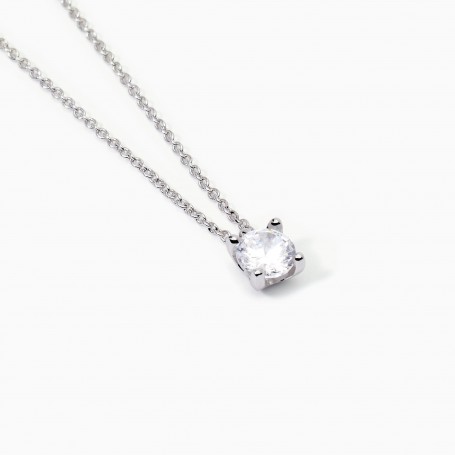 MABINA - COLLEZIONE SHINY - GIROCOLLO IN ARGENTO CON CATENA FORZATINA E PUNTO LUCE