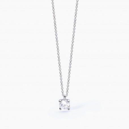 MABINA - COLLEZIONE SHINY - GIROCOLLO IN ARGENTO CON CATENA FORZATINA E PUNTO LUCE