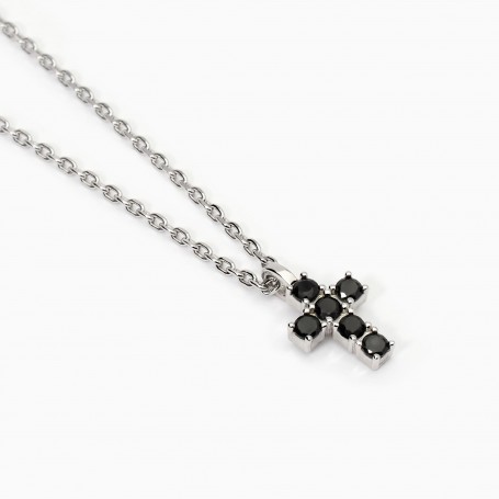 MABINA - COLLEZIONE MYSTICAL - COLLANA UOMO IN ARGENTO CON CROCE