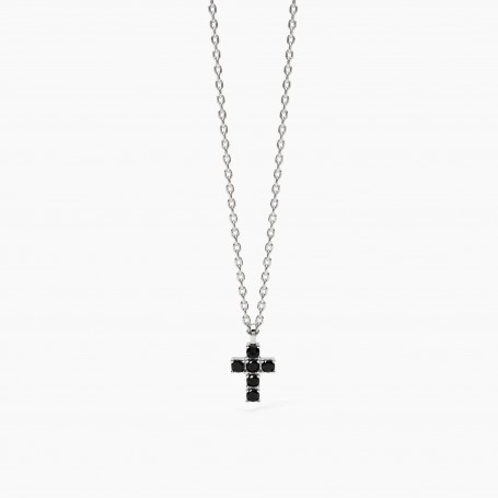 MABINA - COLLEZIONE MYSTICAL - COLLANA UOMO IN ARGENTO CON CROCE