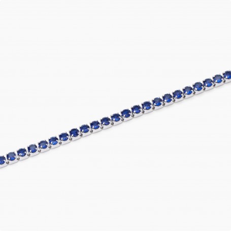 MABINA - COLLEZIONE MINI TENNIS - BRACCIALE TENNIS UOMO CON ZAFFIRI SINTETICI