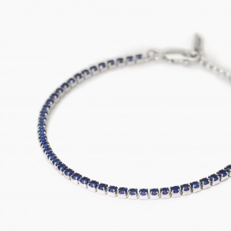 MABINA - COLLEZIONE MINI TENNIS - BRACCIALE TENNIS UOMO CON ZAFFIRI SINTETICI