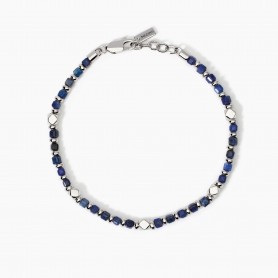 MABINA - COLLEZIONE CALIFORNIA - BRACCIALE DA UOMO IN ARGENTO E SODALITE BLU