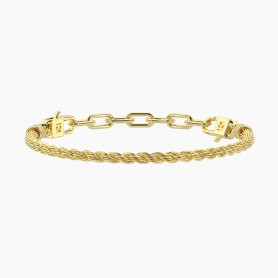 KIDULT - COLLEZIONE HOLIDAY - BRACCIALE COMPONIBILE DORATO CON CATENA CORDA