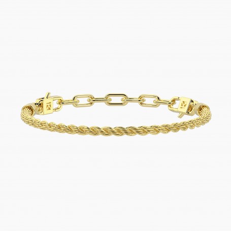 KIDULT - COLLEZIONE HOLIDAY - BRACCIALE COMPONIBILE DORATO CON CATENA CORDA