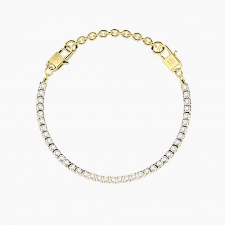 KIDULT - COLLEZIONE MILLELUCI - BRACCIALE TENNIS COMPONIBILE IN ACCIAIO DORATO
