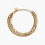 KIDULT - COLLEZIONE STYLE 08 - BRACCIALE CATENE DORATE CON PERLE E TENNIS DI CRISTALLI