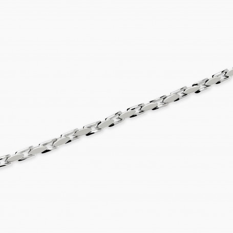 KIDULT - COLLEZIONE STYLE 05 - BRACCIALE UOMO REGOLABILE CON CATENA IN ACCIAIO ARGENTATO