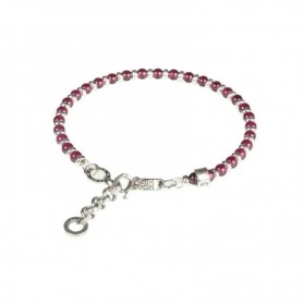 GERBA - COLLEZIONE MOSCH - BRACCIALE CON GANCIO , PIETRE DURE NATURALI ROSSE ALTERNATE CON RONDELLE IN ARGENTO