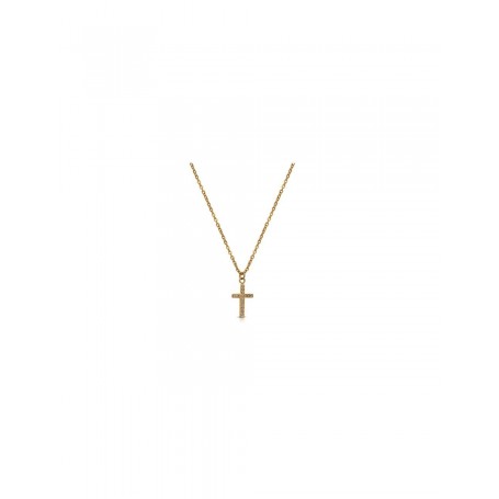 OPS - COLLANA HOLY CON PENDENTE A CROCE IN ACCIAIO E ZIRCONI
