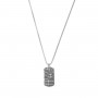 AMEN - COLLANA IN ACCIAIO CON PIASTRINA RIGATA