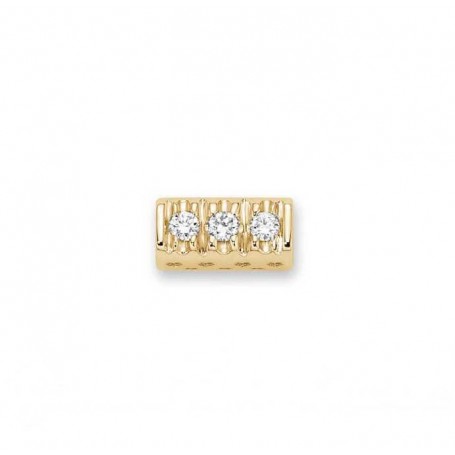 ELEMENTS - CHARM BARRETA CON 3 DIAMANTI IN ORO GIALLO