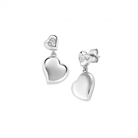 AMEN - ORECCHINI CUORI GEMELLI CON ZIRCONE