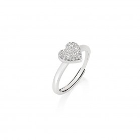 AMEN - ANELLO CUORE LUMINOSO PAVÈ REGOLABILE