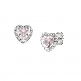 AMEN - ORECCHINI DOLCE CUORE ROSA MORGANITE