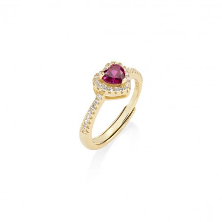 AMEN - ANELLO DOLCE CUORE RUBINO REGOLABILE
