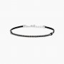 MABINA - COLLEZIONE MIDNIGHT - BRACCIALE CON CORDINO E TENNIS DI ZIRCONI NERI
