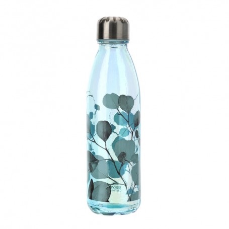 HERVIT - COLLEZIONE BOTANIC - BOTTIGLIA VETRO BOTANIC BLU 650ML