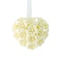 HERVIT - CUORE IN PORCELLANA BIANCA CON FIORI GIALLI