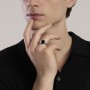 MABINA - COLLEZIONE KINGSTONE - ANELLO OVALE IN ARGENTO E ONICE