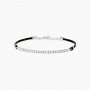 MABINA - COLLEZIONE MIDNIGHT - BRACCIALE CON CORDINO E TENNIS DI ZIRCONI BIANCHI