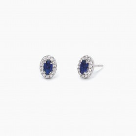 MABINA - COLLEZIONE COOL OR RÈTRO? - ORECCHINI A LOBO IN ARGENTO CON ZAFFIRI SINTETICI