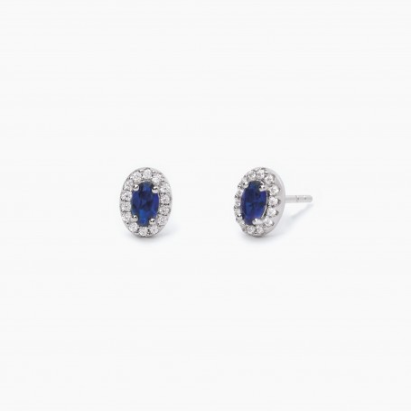 MABINA - COLLEZIONE COOL OR RÈTRO? - ORECCHINI A LOBO IN ARGENTO CON ZAFFIRI SINTETICI