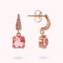 BRONZALLURE - ORECCHINI PENDENTI CON PRISMA GEM QUADRATA E PAVE'
